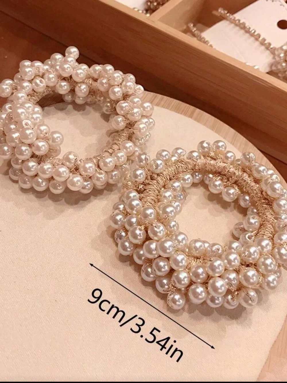 Pearl Beaded Hair Ties - Set of 3